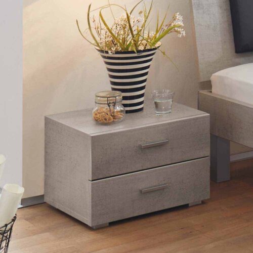 Nachtkommode in Grau 2 Schubladen