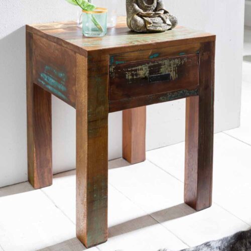 Nachtkonsole in Braun Bunt Shabby Chic