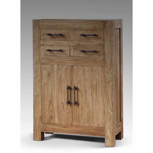 Esszimmer Highboard aus Teak Recyclingholz 100 cm