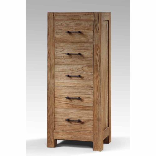 Schubladenkommode aus Teak Recyclingholz 160 cm hoch