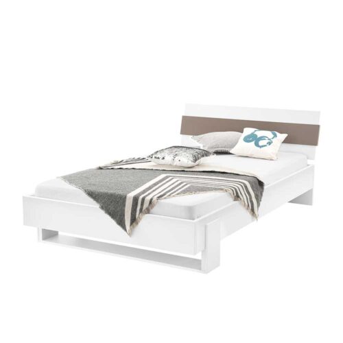 Jugendbett in Weiß Taupe modern