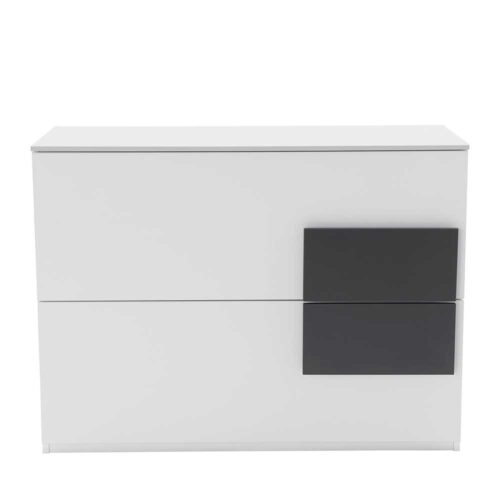 Design Kommode in Weiß Anthrazit 100 cm