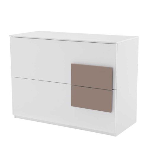 Schlafzimmer Kommode in Weiß Taupe