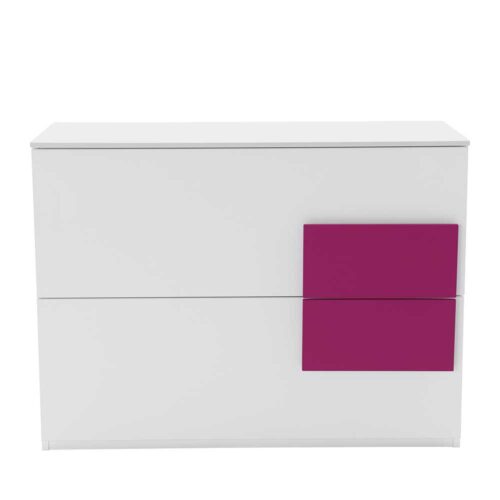 Mädchenzimmer Kommode in Weiß Pink