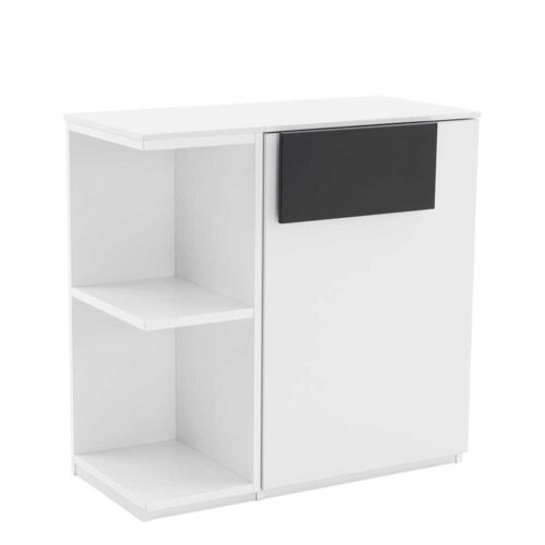 Schlafzimmer Kommode in Weiß Anthrazit mit Regal