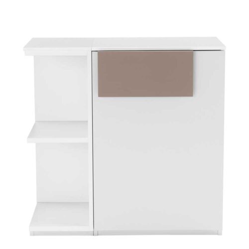 Design Kommode mit Regal Weiß Taupe