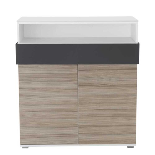 Beleuchtete Kommode in Holz Anthrazit modern