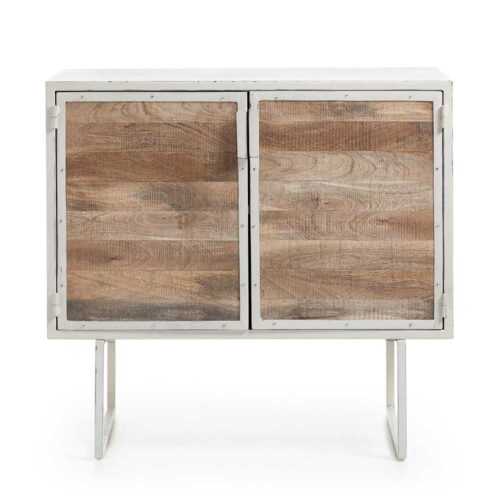 Kommode mit Türen Weiß Holz