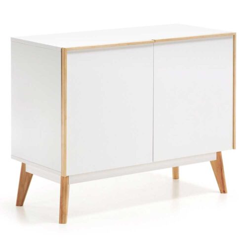 Türenkommode in Weiß Eiche 90 cm breit