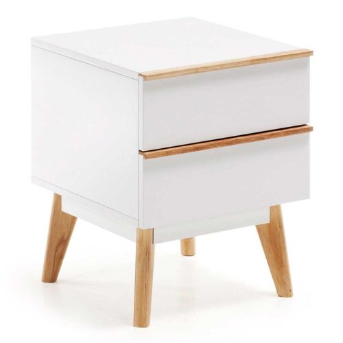 Nachtkonsole in Weiß Eiche 40 cm breit