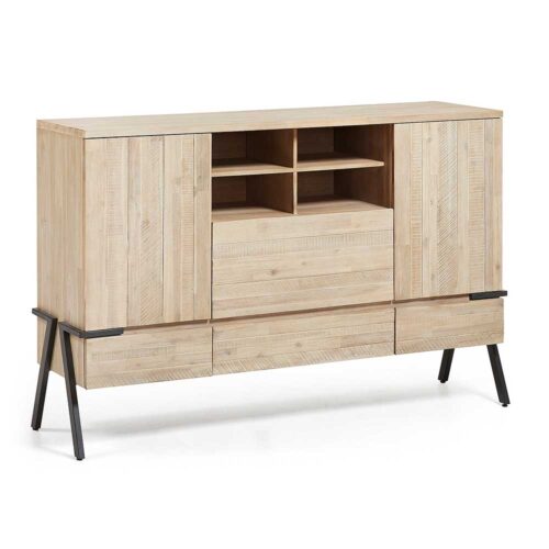 Design Sideboard aus Akazie hell Loft Look
