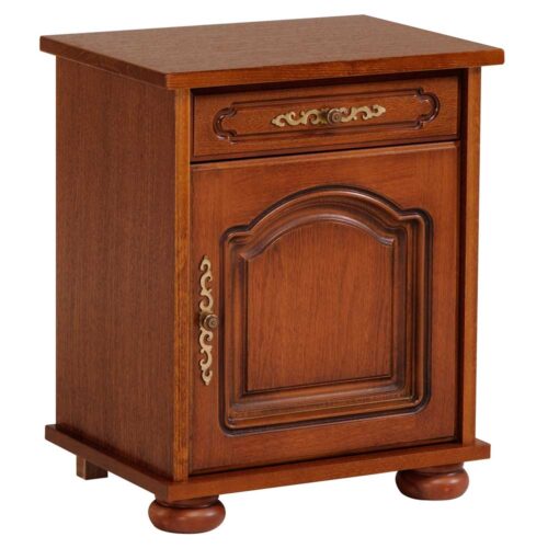 Nachtschrank in Eiche dunkel klassisch antiken Design (2er Set)