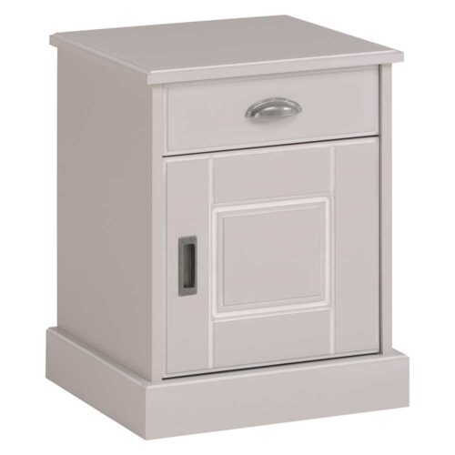 Bettkommode in Hellgrau Landhausstil (2er Set)