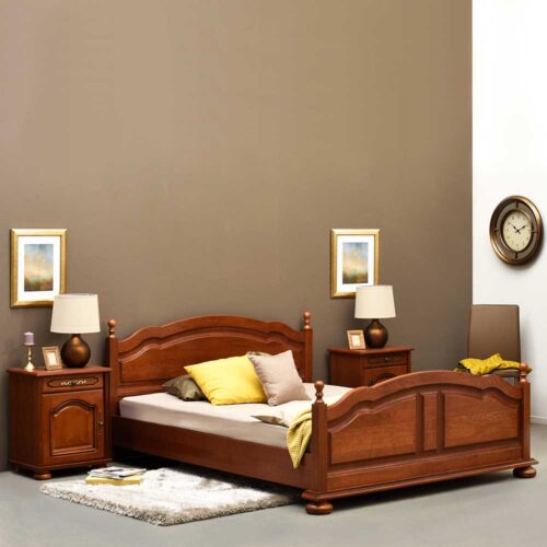 Doppelbett mit Nachtkommoden Eiche dunkel (3-teilig)