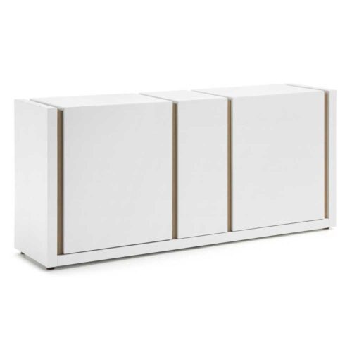 Griffloses Sideboard in Weiß Eiche furniert