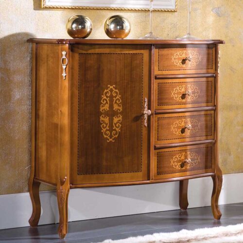 Kombikommode im Barock Design Nussbaumfarben