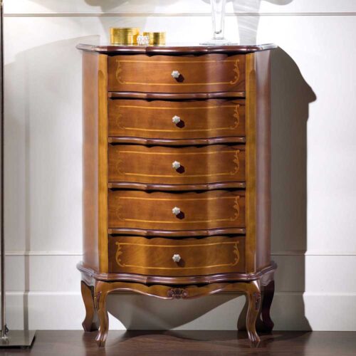 Italienische Design Kommode in Nussbaumfarben Schubladen