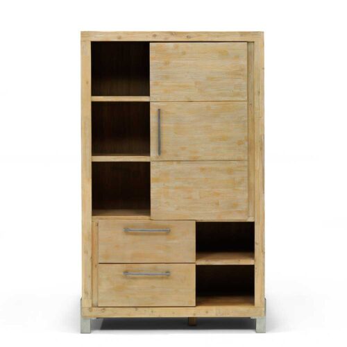 Massivholzschrank aus Akazie Grey Wash massiv 110 cm breit