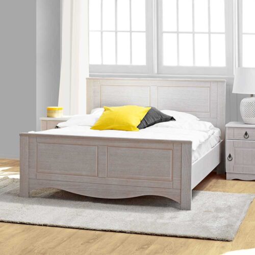 Landhausbett mit White Wash Effekt 160x200 cm