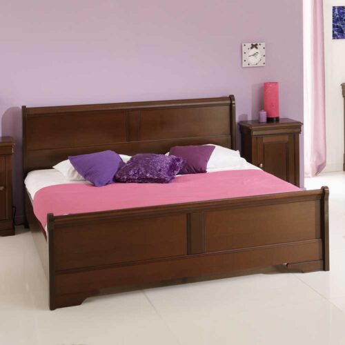 Rustikales Bett in Walnussfarben 160x200 cm