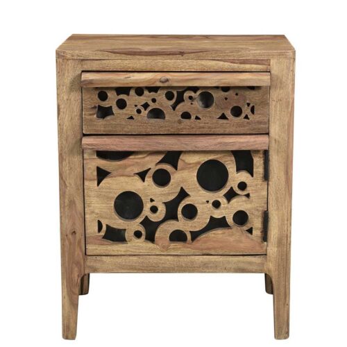 Nachtkonsole aus Sheesham verziert