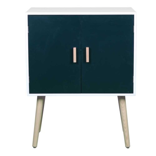 Türenkommode in Dunkelblau Weiß