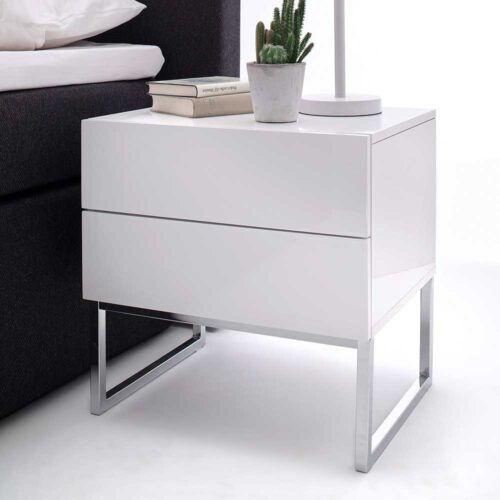 Nachttischkommode in Weiß 50 cm