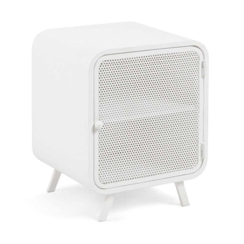 Nachtkonsole in Weiß Tür in Loch Optik