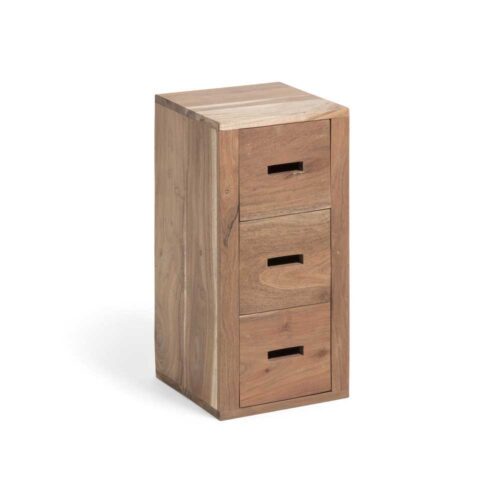 Nachtschrank aus Akazie Massivholz Schubladen