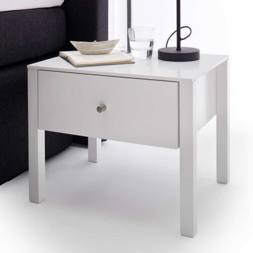 Bett Tisch in Weiß Schublade