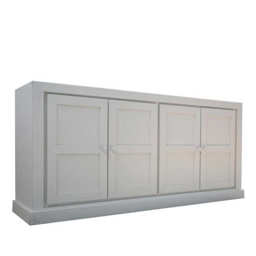 Türen Sideboard in Weiß Linde Massivholz