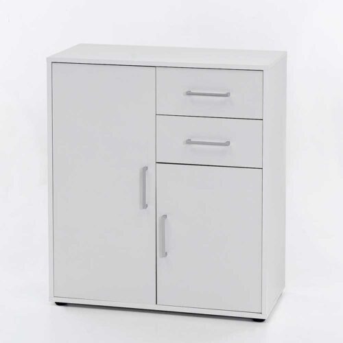 Garderoben Kommode in Weiß Türen und Schubladen