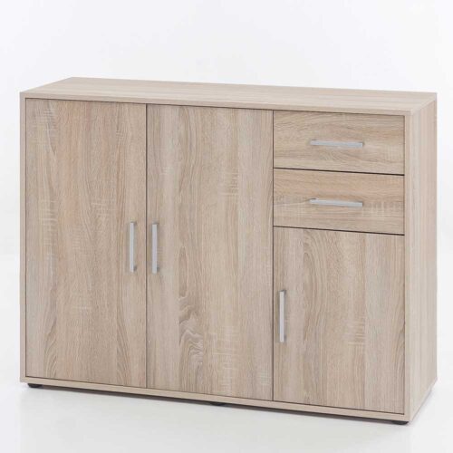 Schlafzimmer Kommode in Sonoma Eiche Türen und Schubladen
