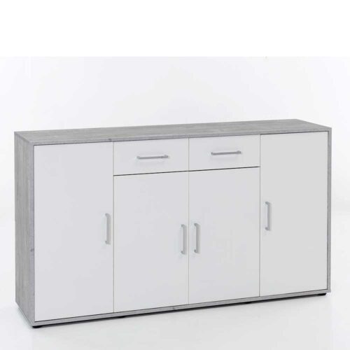 Schlafzimmer Sideboard in Weiß Beton Grau