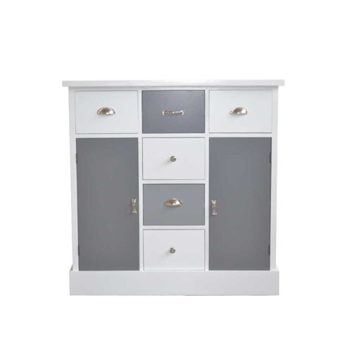 Kommode mit Schubladen und Türen Weiß und Grau
