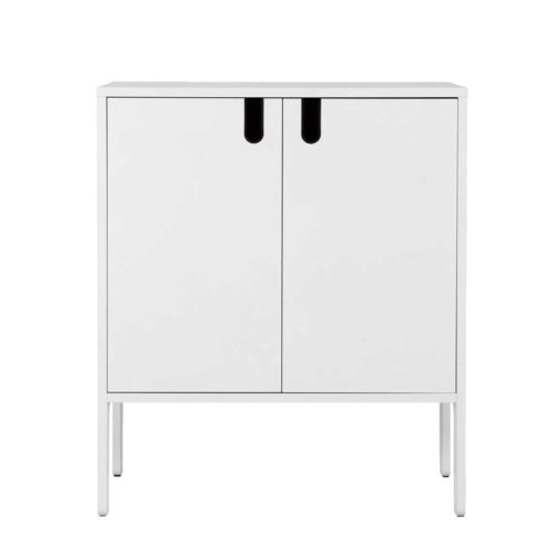 Flur Kommode in Weiß Griffmulden