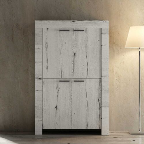 Highbord in Weißeiche Nachbildung 4-türig