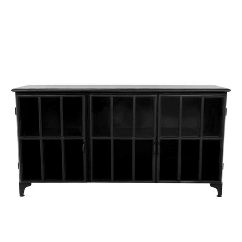 Industriedesign Sideboard in Schwarz Eisen