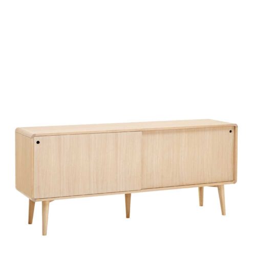 Schiebetüren Sideboard mit Eiche Bianco furniert 180 cm breit