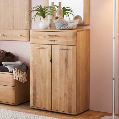 Garderobenkommode in Eiche Bianco 65 cm breit