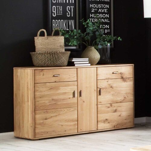 Kommode massiv in Eiche Bianco 3-türig