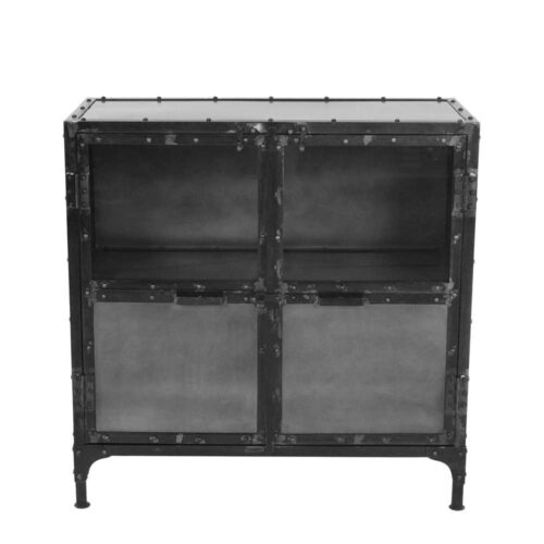 Industry Kommode aus Eisen zwei Glastüren