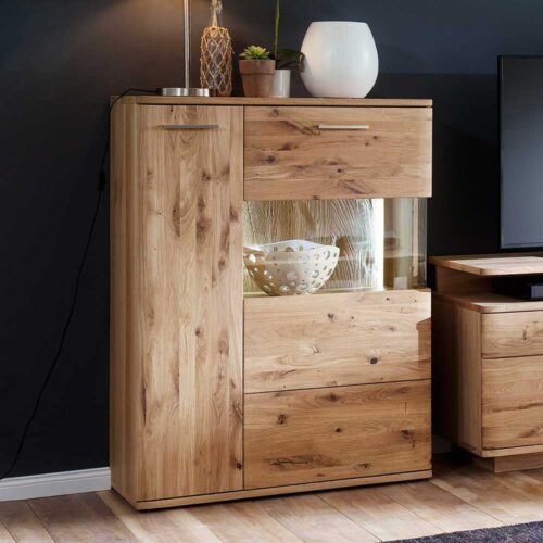 Highboard in Eiche Bianco 90 cm breit