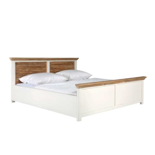 Shabby Chic Doppelbett aus Mangobaum Massivholz 180x200