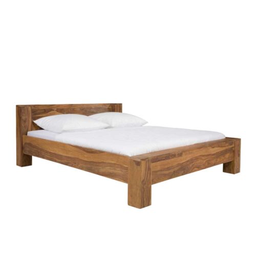 Naturholzbett in Teakfarben Palisander Massivholz