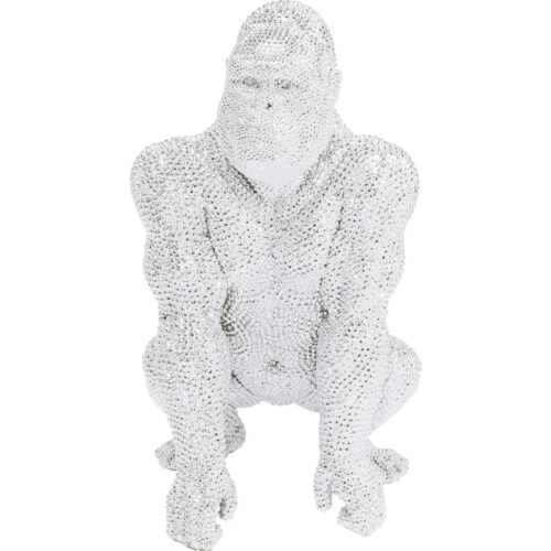 Deko Figur Shiny Gorilla Silber 80cm