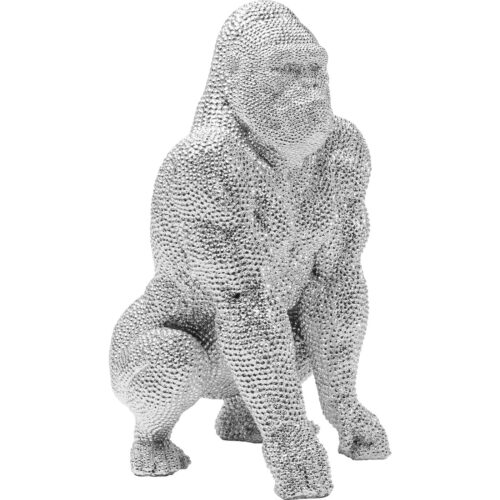 Deko Figur Shiny Gorilla Silber 46cm