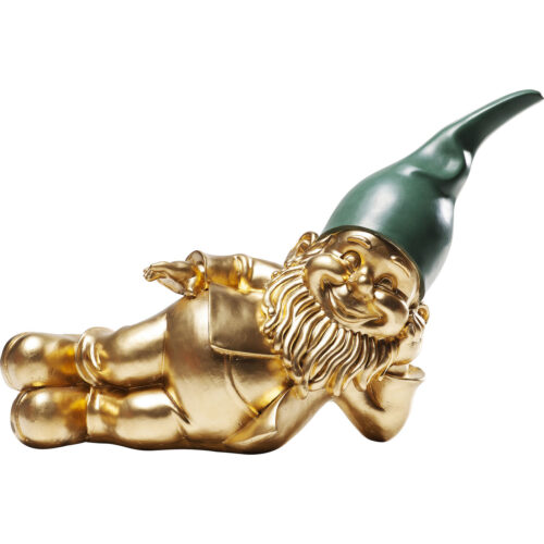 Deko Figur Zwerg Lying Gold 31cm