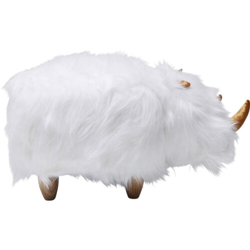 Hocker Rhino Fell weiß