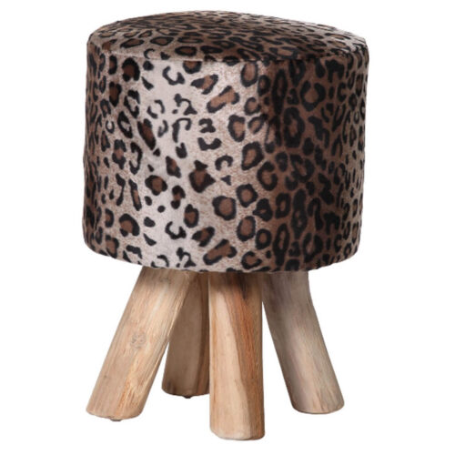 Sitzhocker mit Leopardenmuster